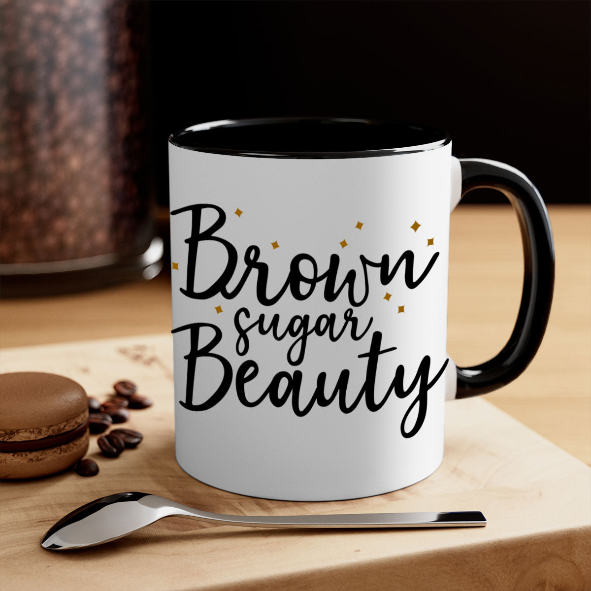 Brown Sugar Beauty Style 47# Mug featuring a glossy finish, colored handle, and interior, available in multiple colors and sizes.