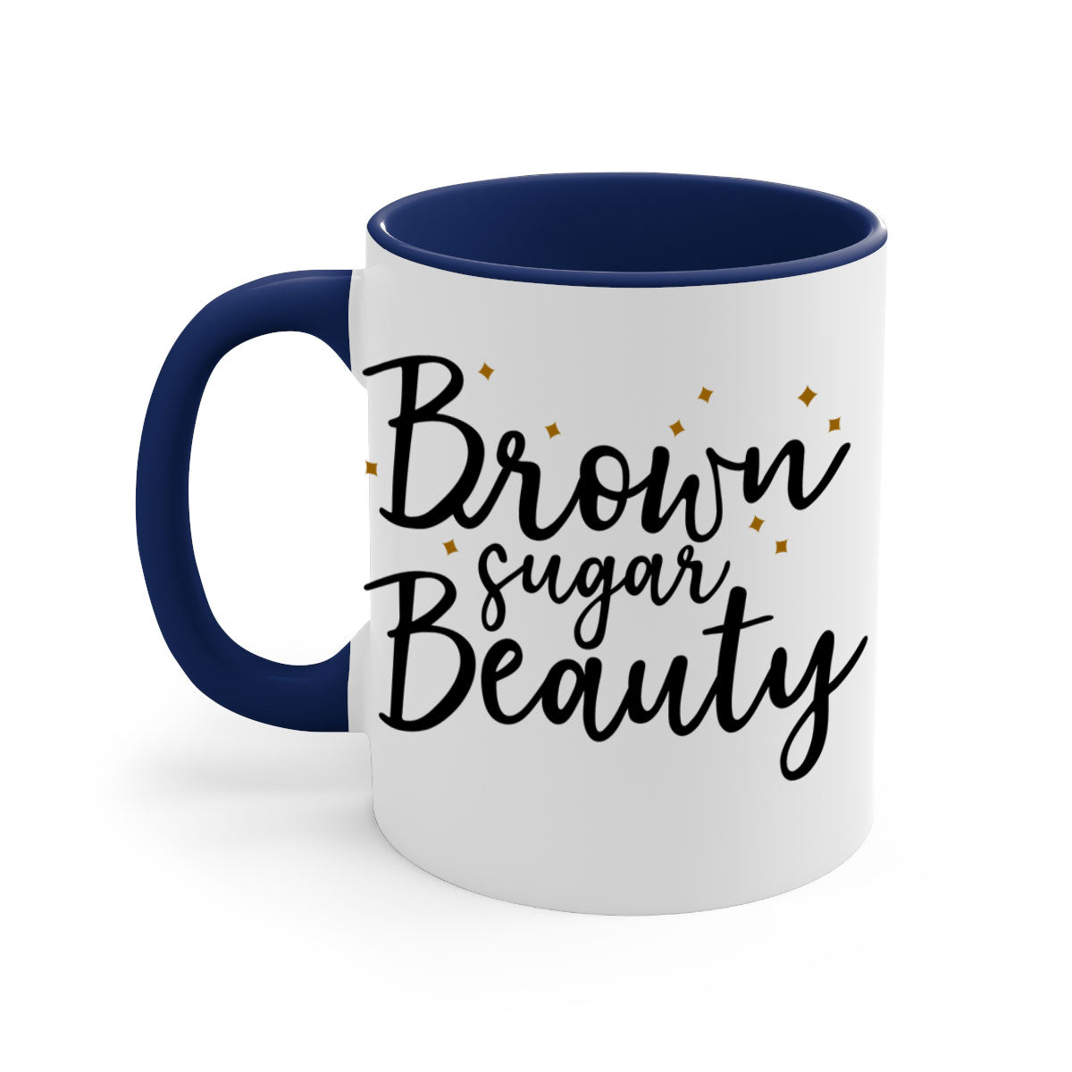 Brown Sugar Beauty Style 47# Mug featuring a glossy finish, colored handle, and interior, available in multiple colors and sizes.