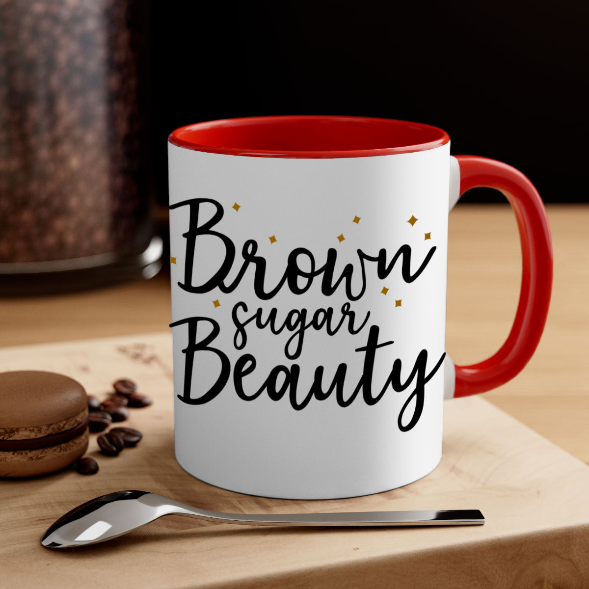 Brown Sugar Beauty Style 47# Mug featuring a glossy finish, colored handle, and interior, available in multiple colors and sizes.