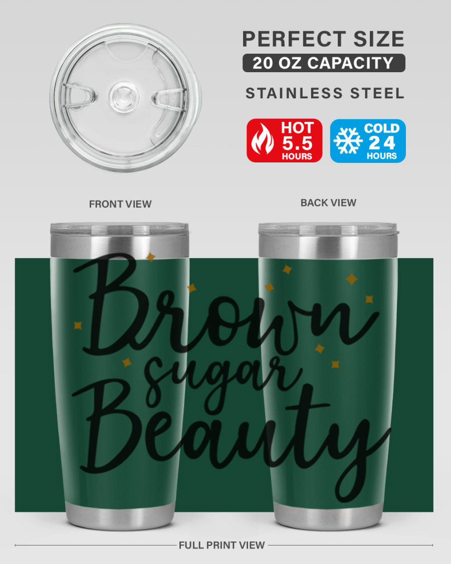 Brown Sugar Beauty Style 47# Tumbler in stainless steel with a stylish design, perfect for hot and cold beverages.