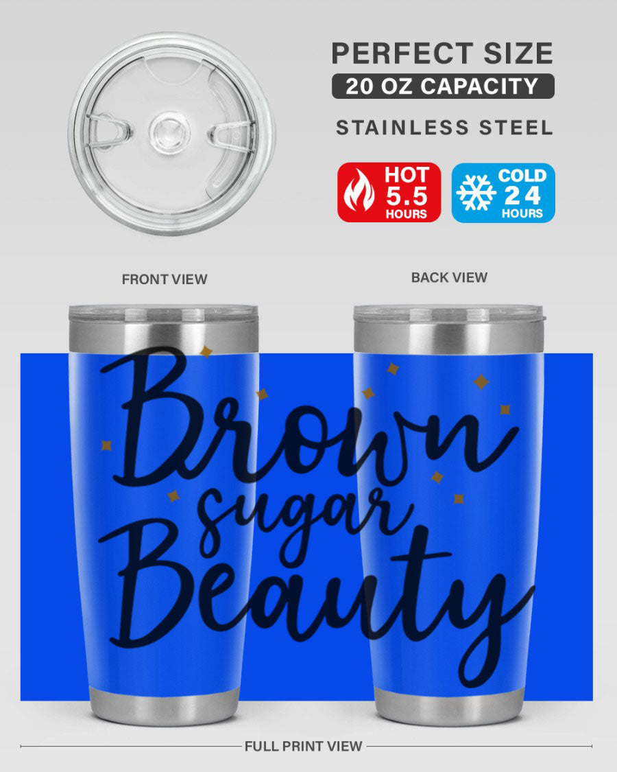 Brown Sugar Beauty Style 47# Tumbler in stainless steel with a stylish design, perfect for hot and cold beverages.