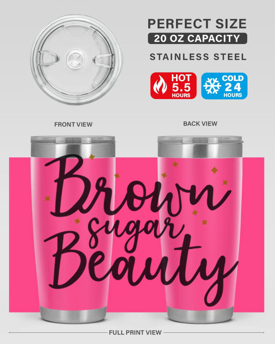 Brown Sugar Beauty Style 47# Tumbler in stainless steel with a stylish design, perfect for hot and cold beverages.