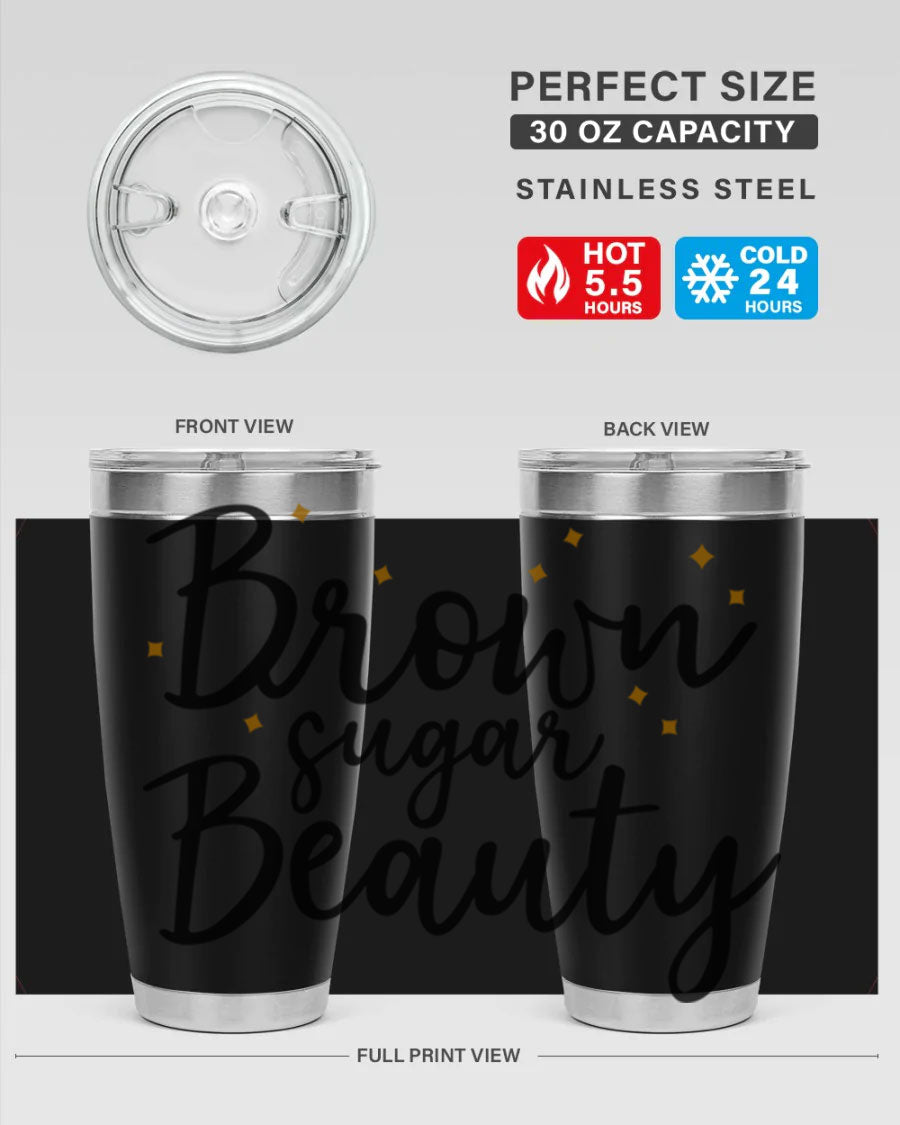 Brown Sugar Beauty Style 47# Tumbler in stainless steel with a stylish design, perfect for hot and cold beverages.