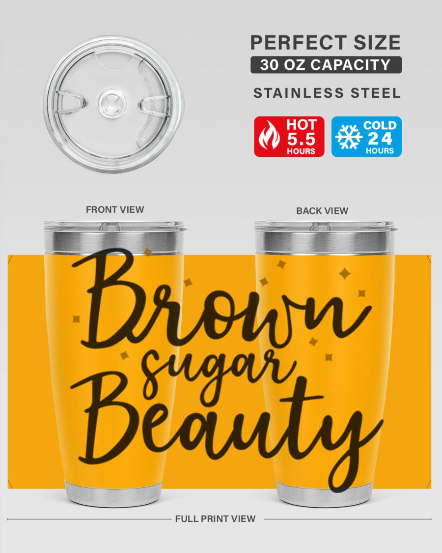 Brown Sugar Beauty Style 47# Tumbler in stainless steel with a stylish design, perfect for hot and cold beverages.