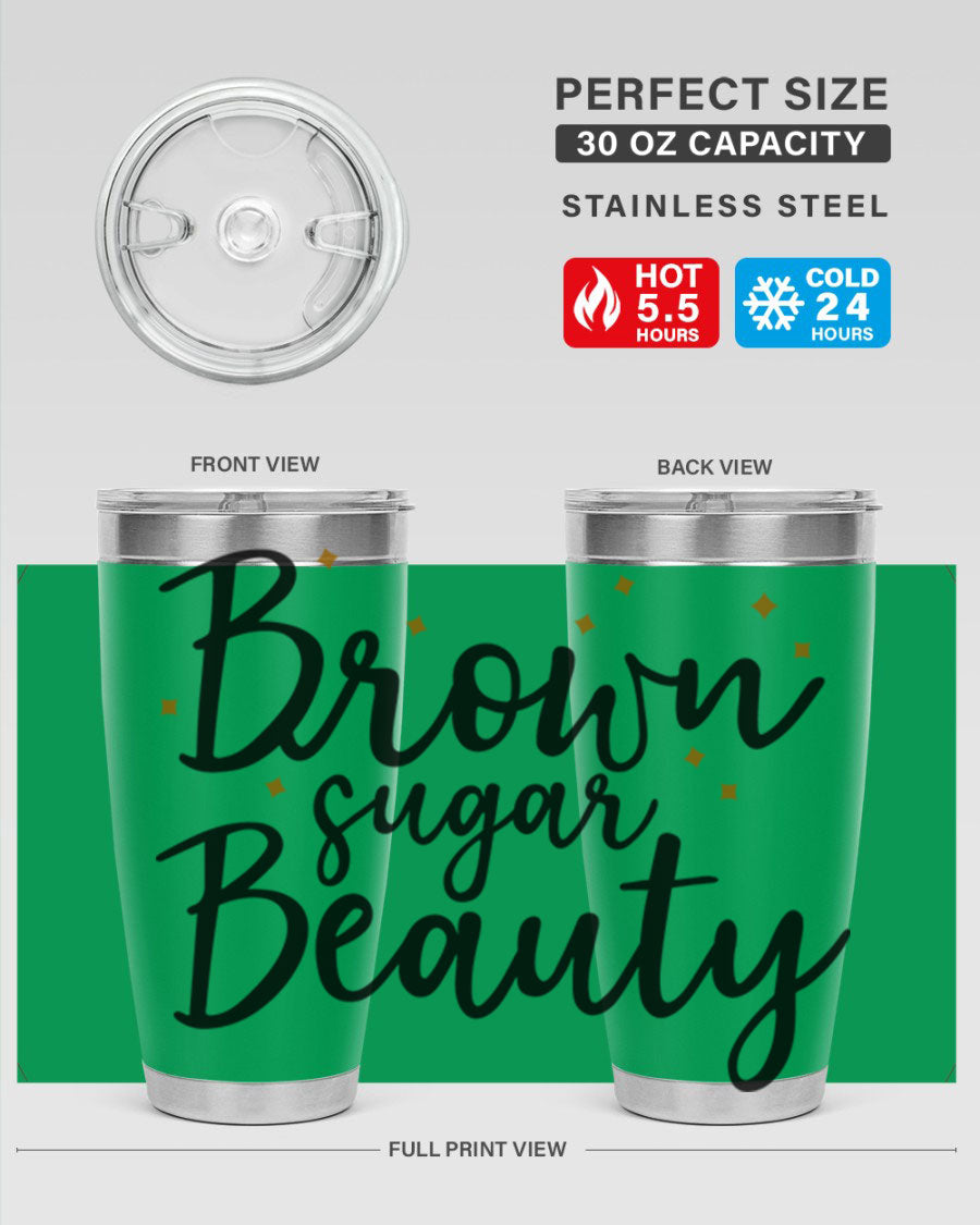 Brown Sugar Beauty Style 47# Tumbler in stainless steel with a stylish design, perfect for hot and cold beverages.