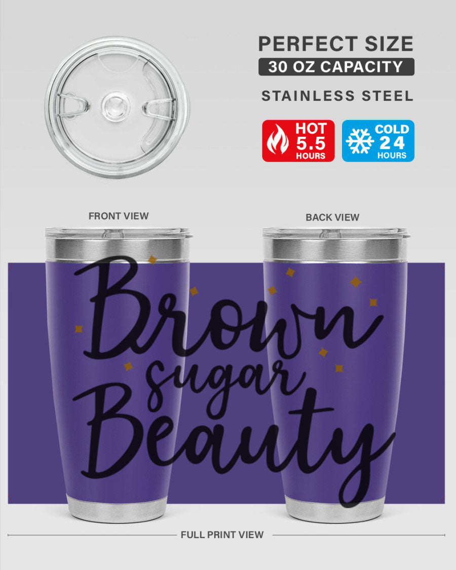 Brown Sugar Beauty Style 47# Tumbler in stainless steel with a stylish design, perfect for hot and cold beverages.