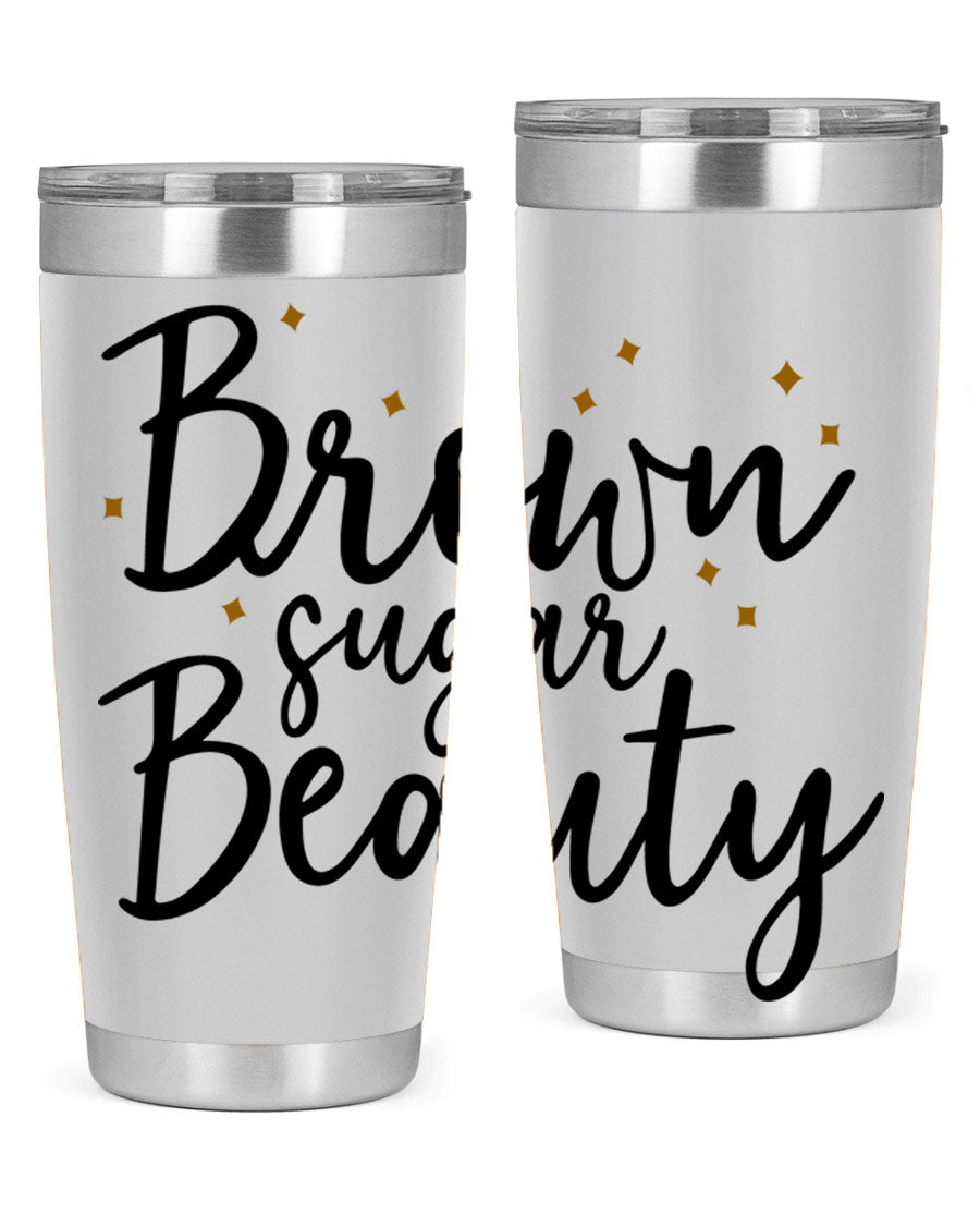 Brown Sugar Beauty Style 47# Tumbler in stainless steel with a stylish design, perfect for hot and cold beverages.