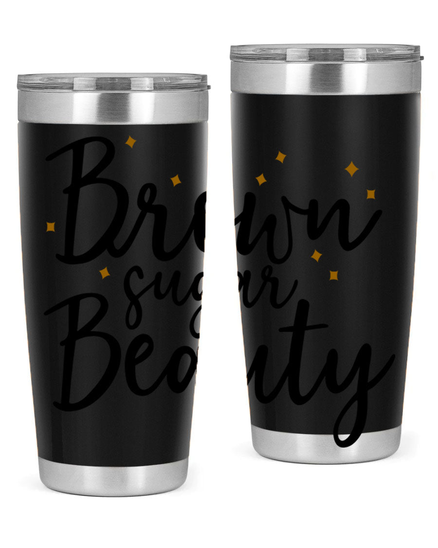 Brown Sugar Beauty Style 47# Tumbler in stainless steel with a stylish design, perfect for hot and cold beverages.