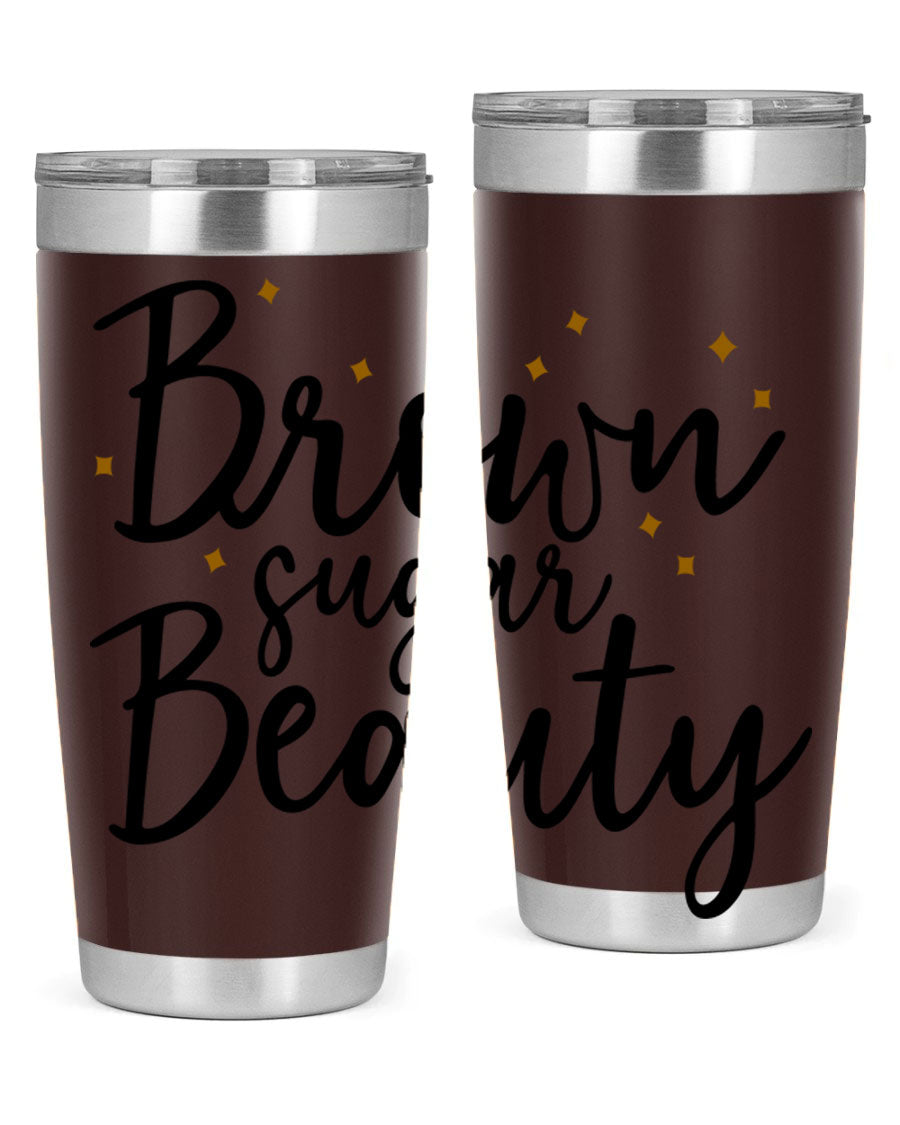 Brown Sugar Beauty Style 47# Tumbler in stainless steel with a stylish design, perfect for hot and cold beverages.