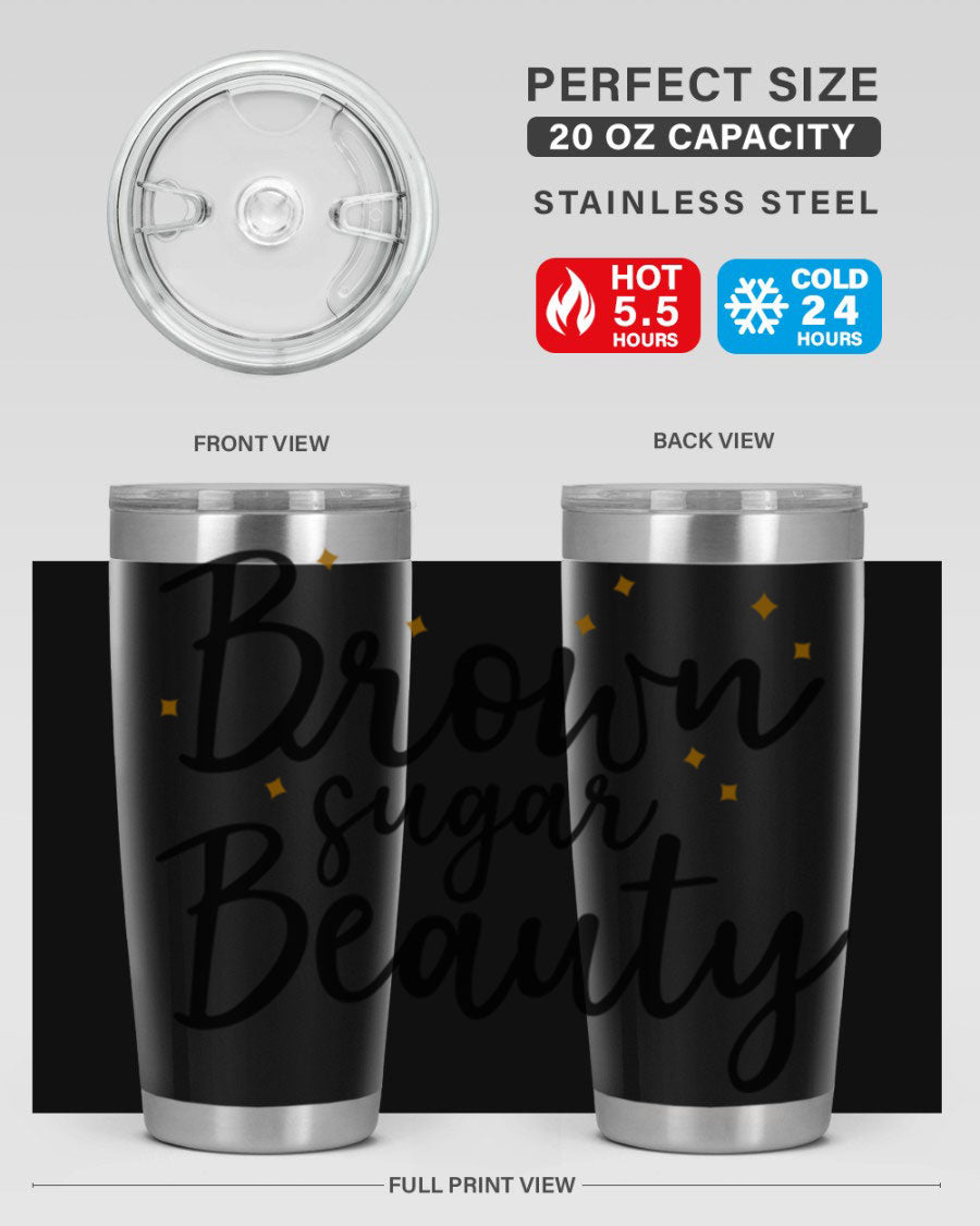 Brown Sugar Beauty Style 47# Tumbler in stainless steel with a stylish design, perfect for hot and cold beverages.