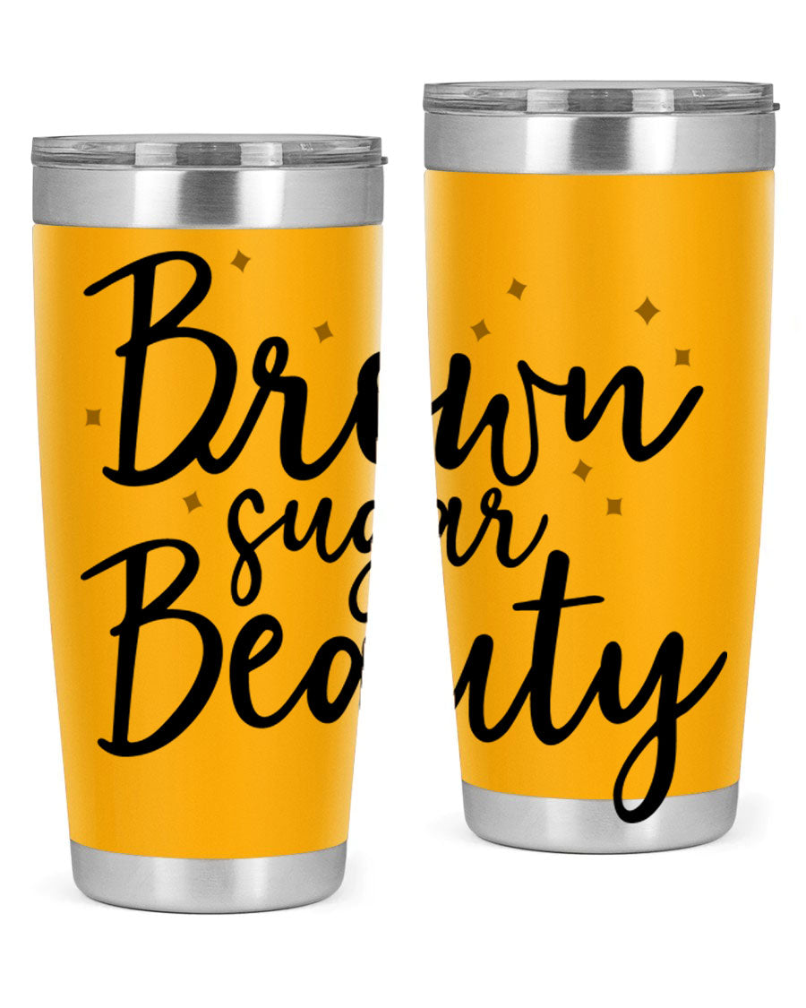 Brown Sugar Beauty Style 47# Tumbler in stainless steel with a stylish design, perfect for hot and cold beverages.