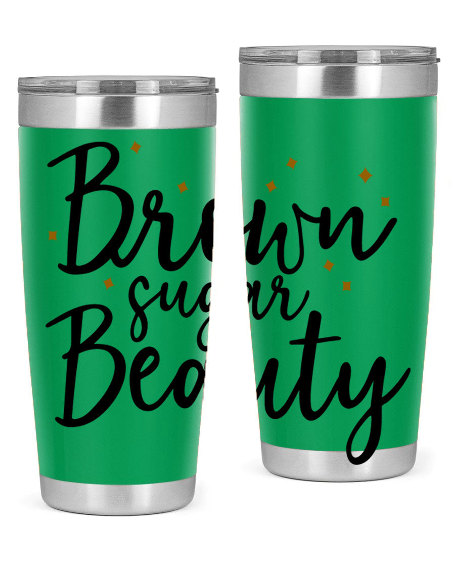 Brown Sugar Beauty Style 47# Tumbler in stainless steel with a stylish design, perfect for hot and cold beverages.