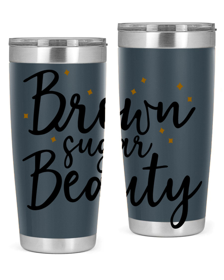 Brown Sugar Beauty Style 47# Tumbler in stainless steel with a stylish design, perfect for hot and cold beverages.