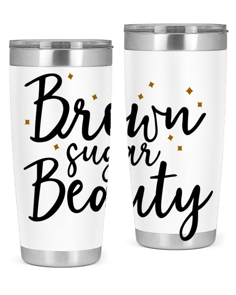 Brown Sugar Beauty Style 47# Tumbler in stainless steel with a stylish design, perfect for hot and cold beverages.