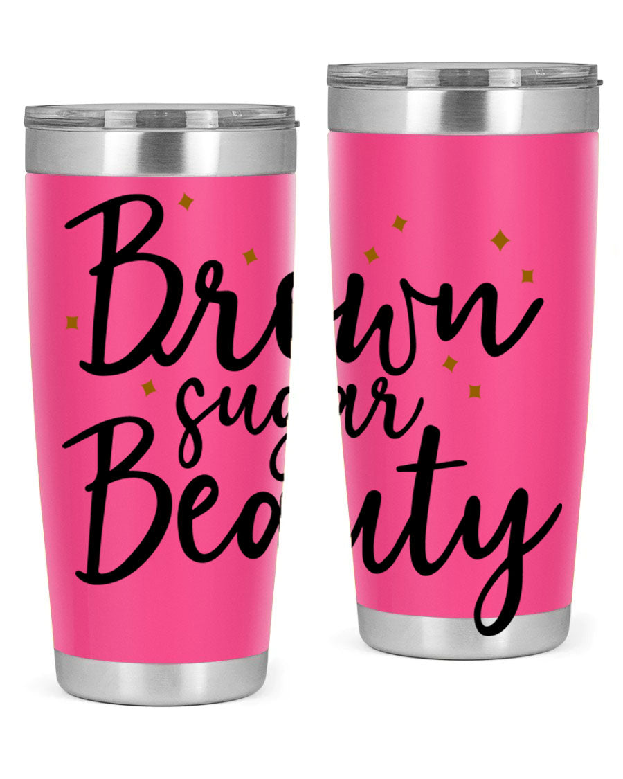 Brown Sugar Beauty Style 47# Tumbler in stainless steel with a stylish design, perfect for hot and cold beverages.