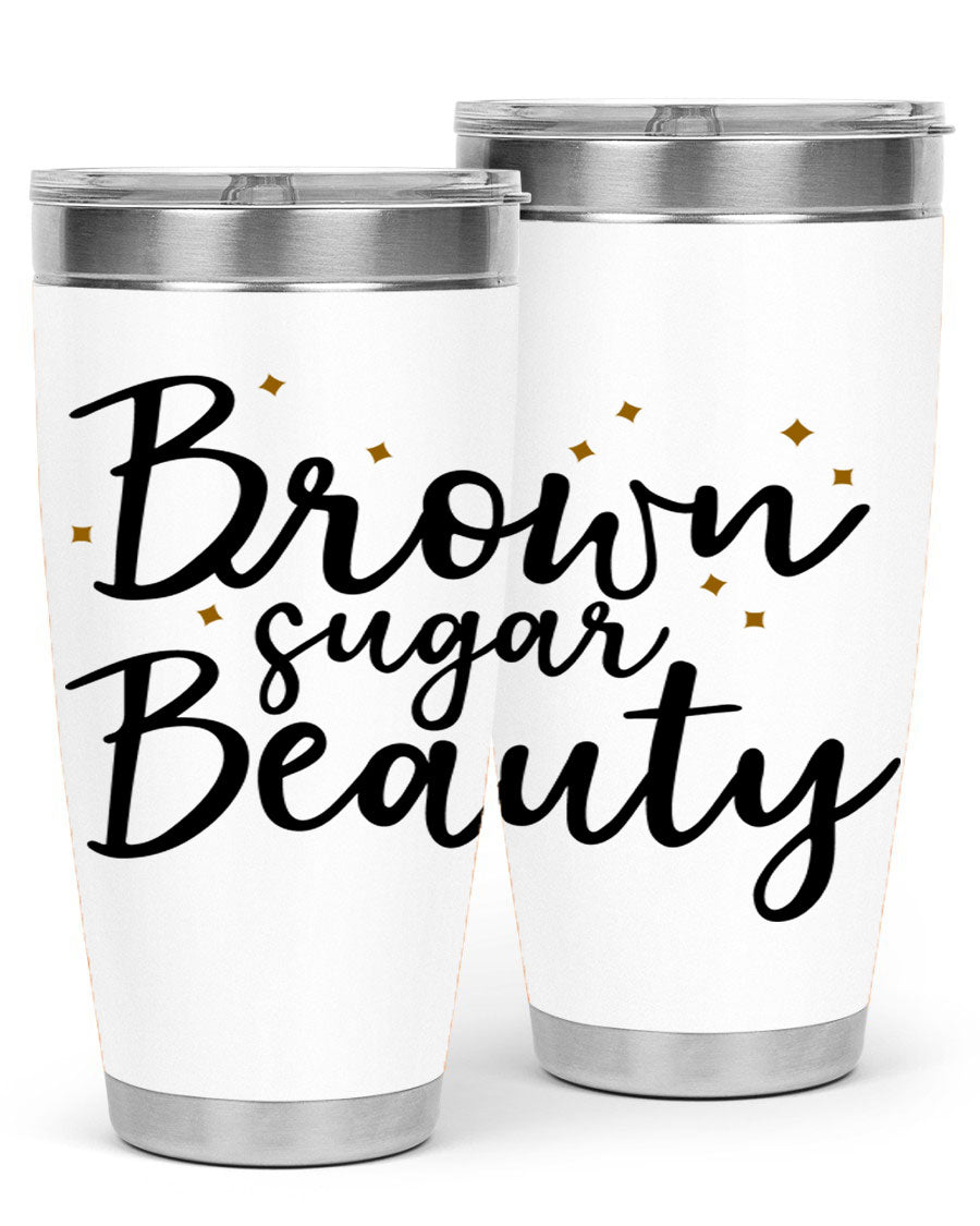 Brown Sugar Beauty Style 47# Tumbler in stainless steel with a stylish design, perfect for hot and cold beverages.