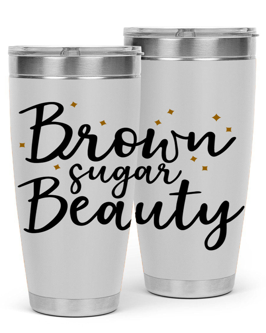 Brown Sugar Beauty Style 47# Tumbler in stainless steel with a stylish design, perfect for hot and cold beverages.