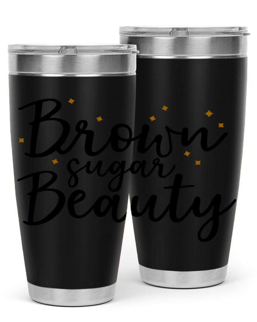 Brown Sugar Beauty Style 47# Tumbler in stainless steel with a stylish design, perfect for hot and cold beverages.