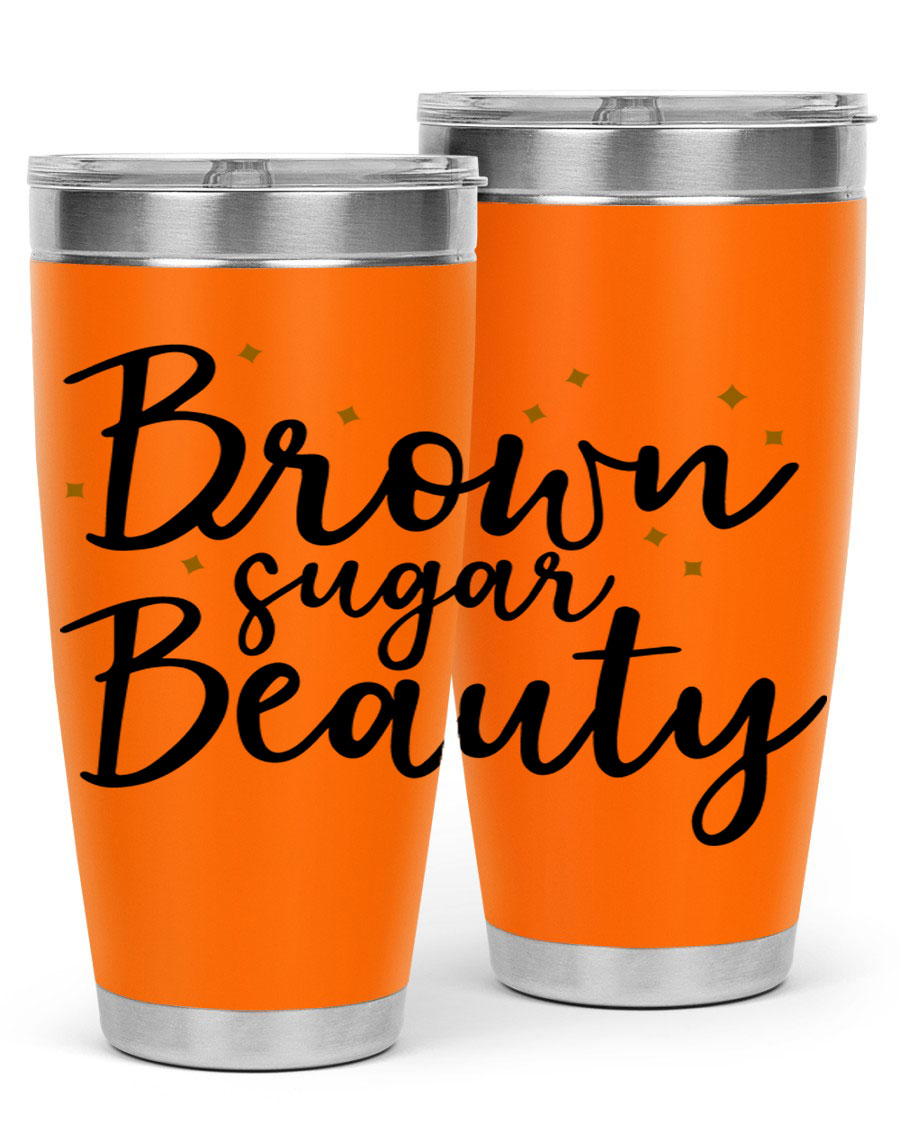 Brown Sugar Beauty Style 47# Tumbler in stainless steel with a stylish design, perfect for hot and cold beverages.