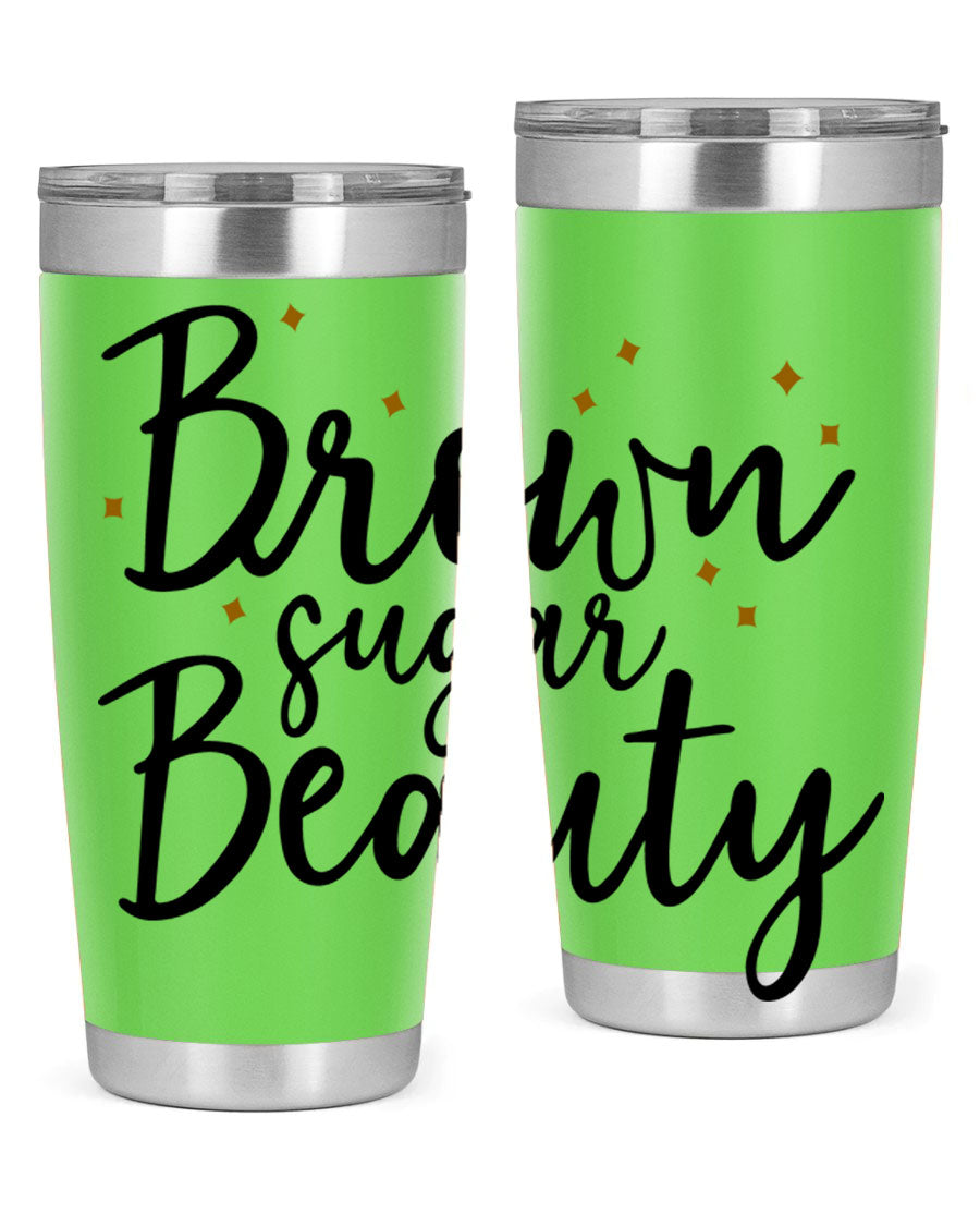 Brown Sugar Beauty Style 47# Tumbler in stainless steel with a stylish design, perfect for hot and cold beverages.