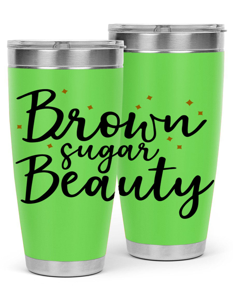 Brown Sugar Beauty Style 47# Tumbler in stainless steel with a stylish design, perfect for hot and cold beverages.