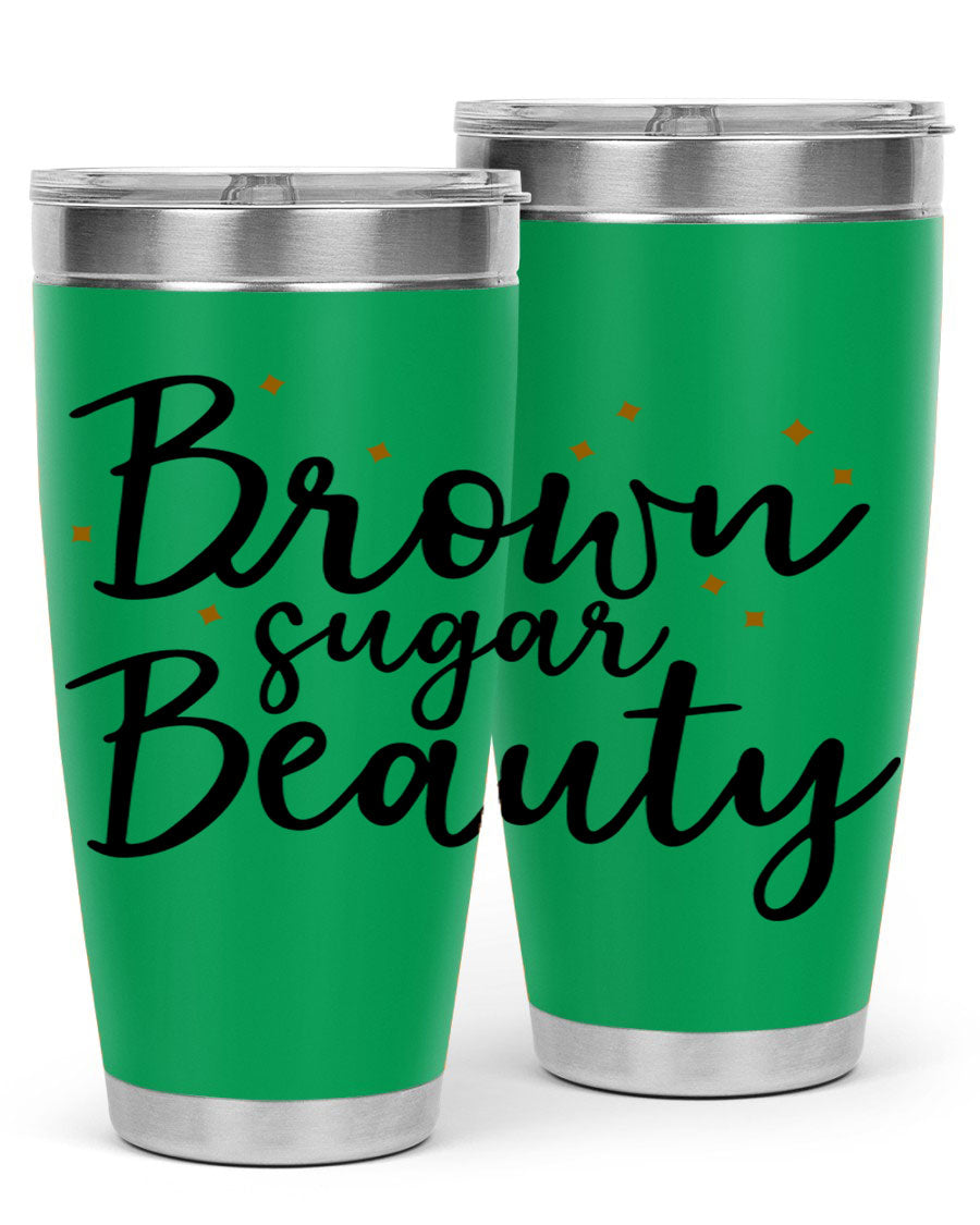 Brown Sugar Beauty Style 47# Tumbler in stainless steel with a stylish design, perfect for hot and cold beverages.