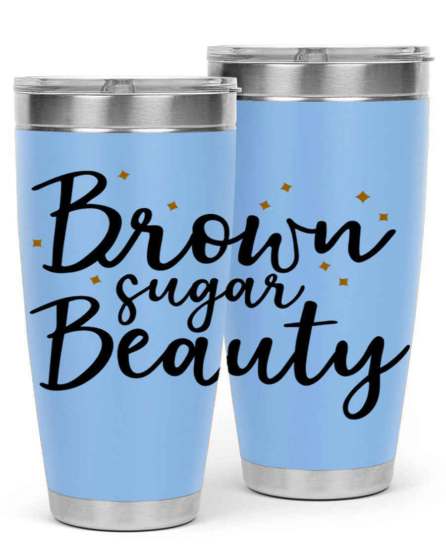 Brown Sugar Beauty Style 47# Tumbler in stainless steel with a stylish design, perfect for hot and cold beverages.