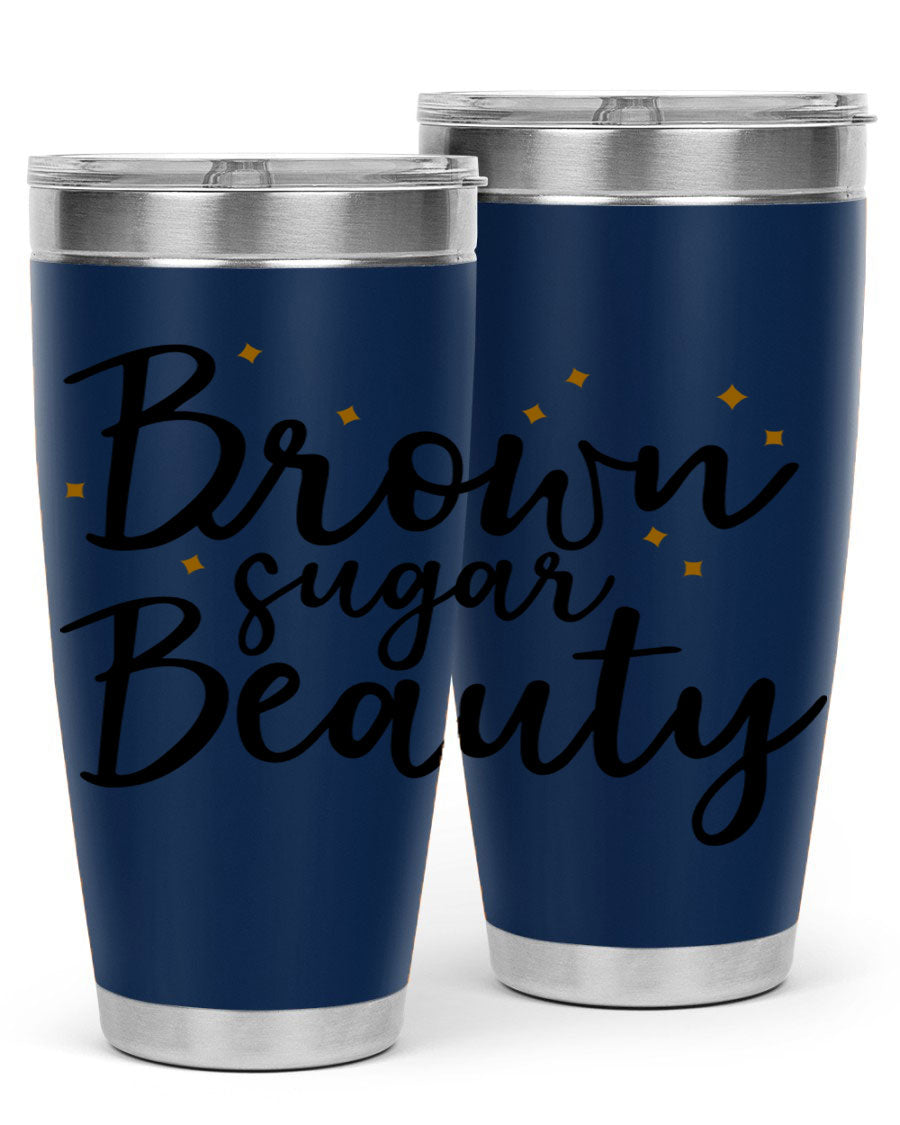 Brown Sugar Beauty Style 47# Tumbler in stainless steel with a stylish design, perfect for hot and cold beverages.