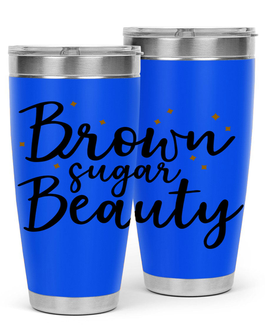 Brown Sugar Beauty Style 47# Tumbler in stainless steel with a stylish design, perfect for hot and cold beverages.