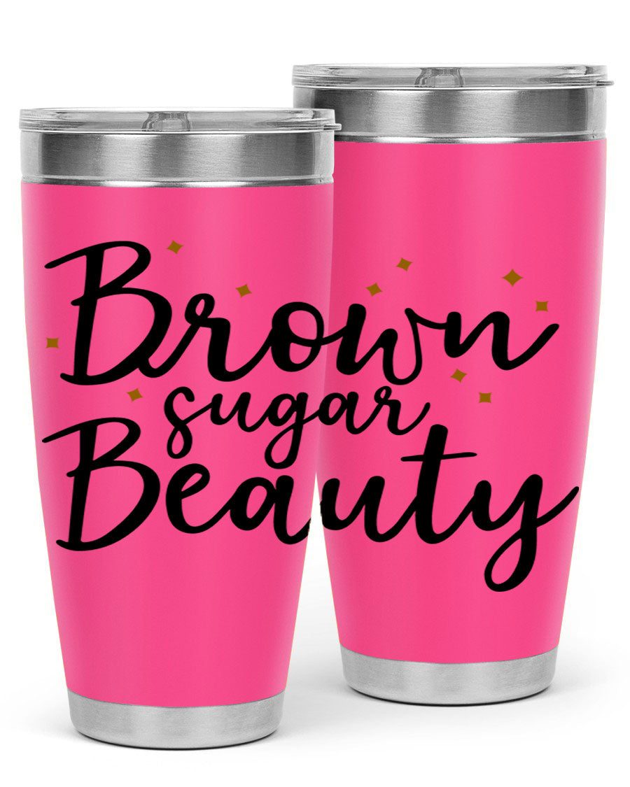 Brown Sugar Beauty Style 47# Tumbler in stainless steel with a stylish design, perfect for hot and cold beverages.