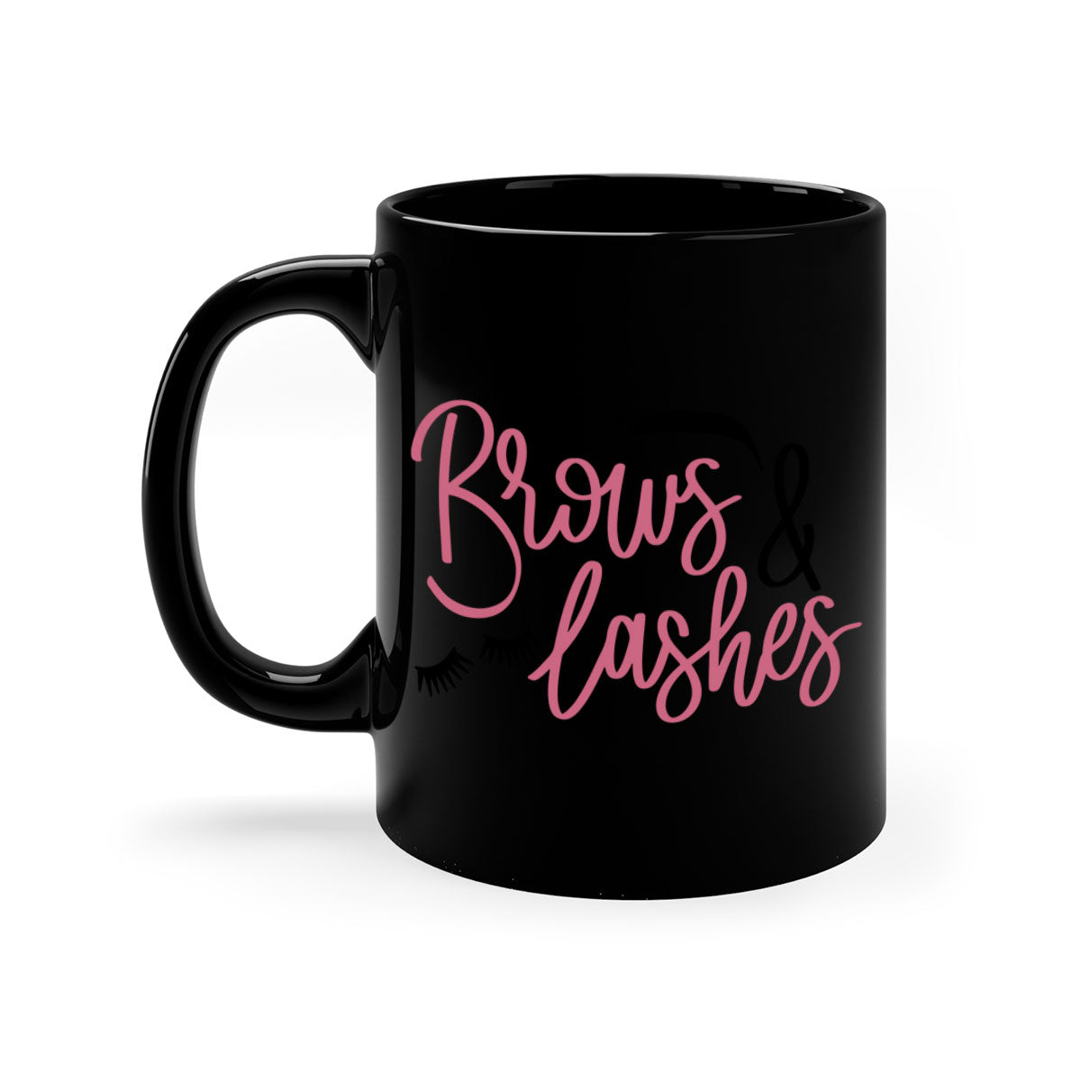 Brows Lashes Style 122# Mug featuring a glossy finish, colored handle, and interior in vibrant colors.