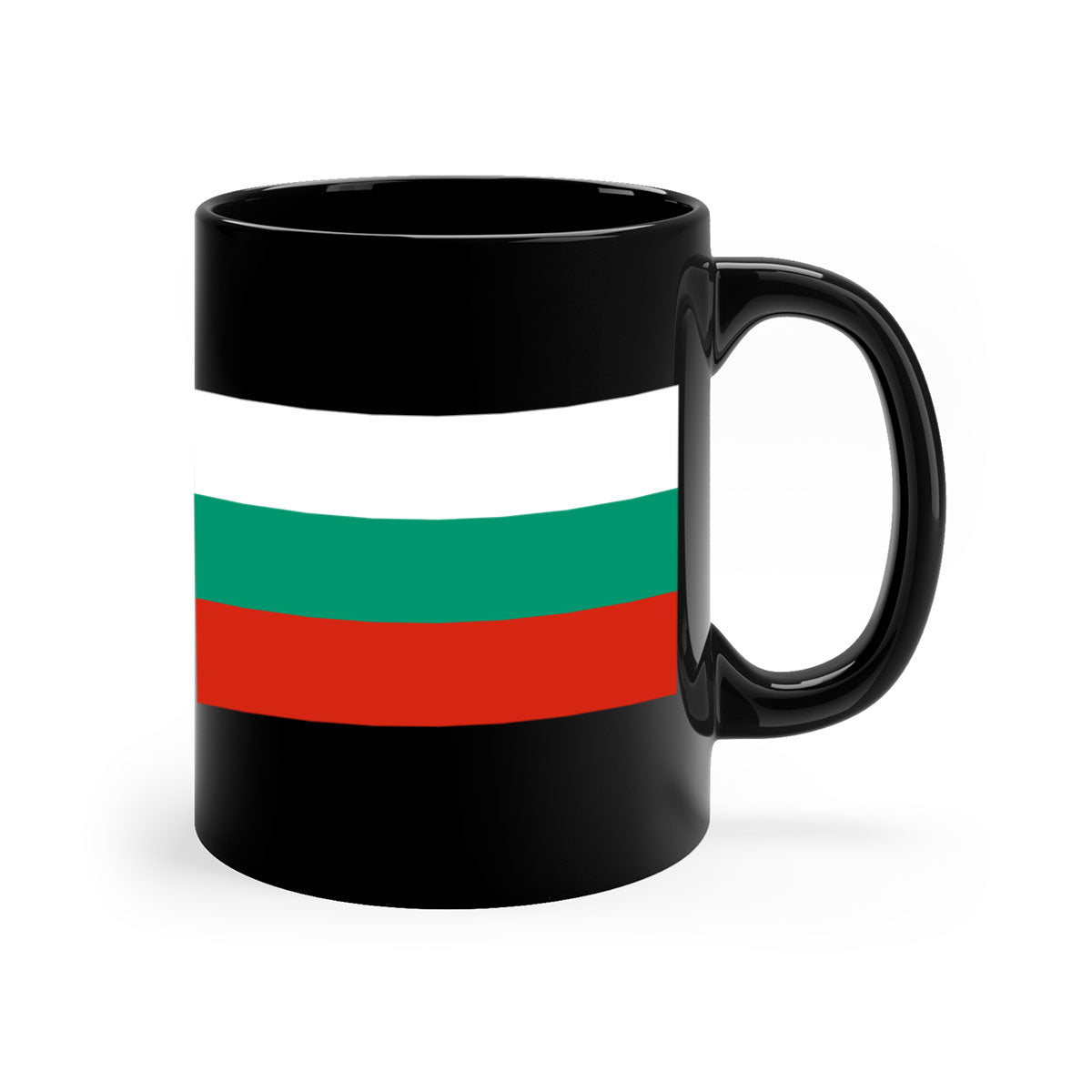 Bulgaria 172# Mug featuring a glossy finish with a colored handle and interior, available in multiple colors.