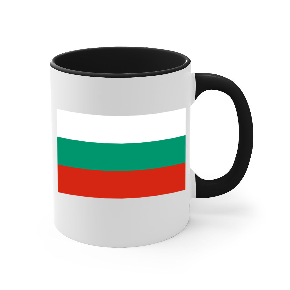 Bulgaria 172# Mug featuring a glossy finish with a colored handle and interior, available in multiple colors.