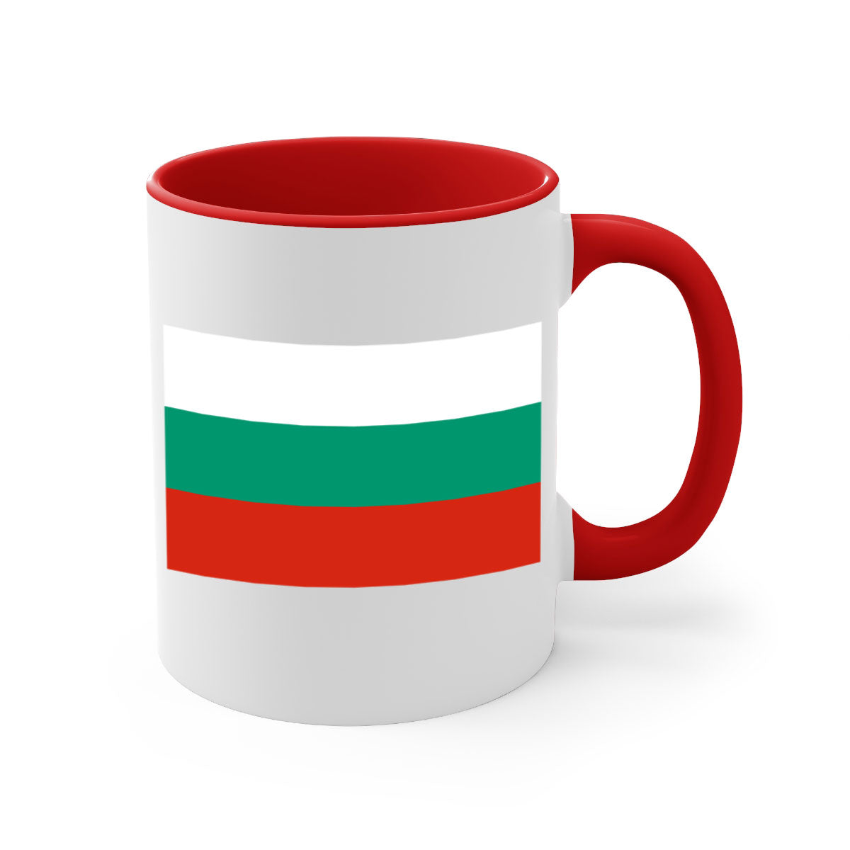 Bulgaria 172# Mug featuring a glossy finish with a colored handle and interior, available in multiple colors.