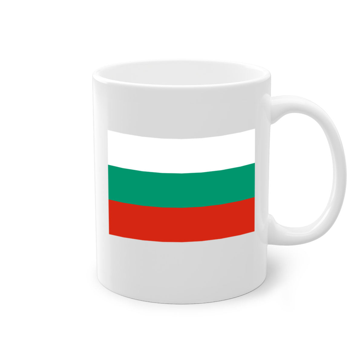 Bulgaria 172# Mug featuring a glossy finish with a colored handle and interior, available in multiple colors.