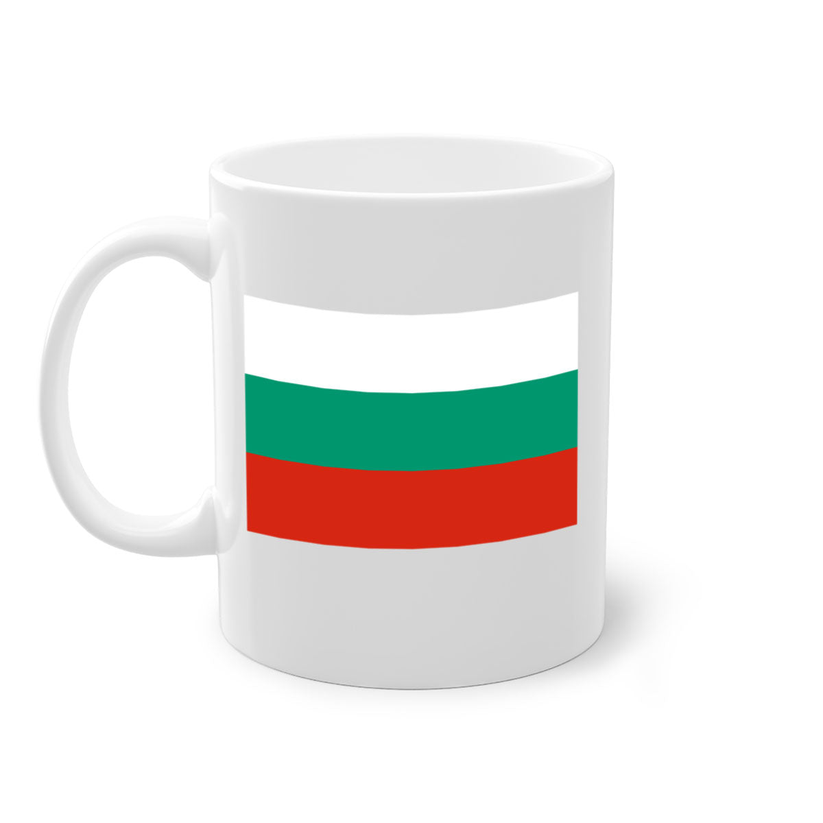 Bulgaria 172# Mug featuring a glossy finish with a colored handle and interior, available in multiple colors.