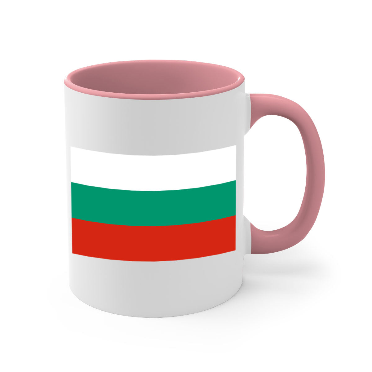 Bulgaria 172# Mug featuring a glossy finish with a colored handle and interior, available in multiple colors.