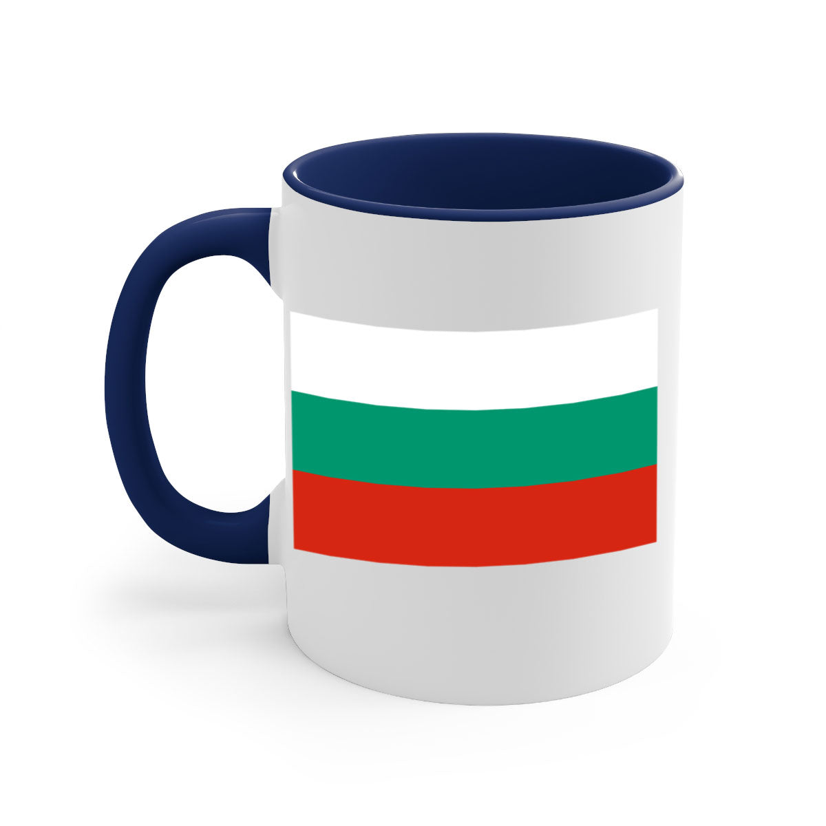 Bulgaria 172# Mug featuring a glossy finish with a colored handle and interior, available in multiple colors.