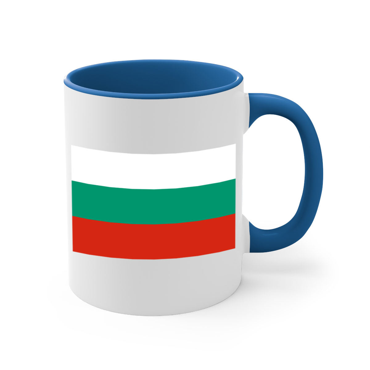 Bulgaria 172# Mug featuring a glossy finish with a colored handle and interior, available in multiple colors.