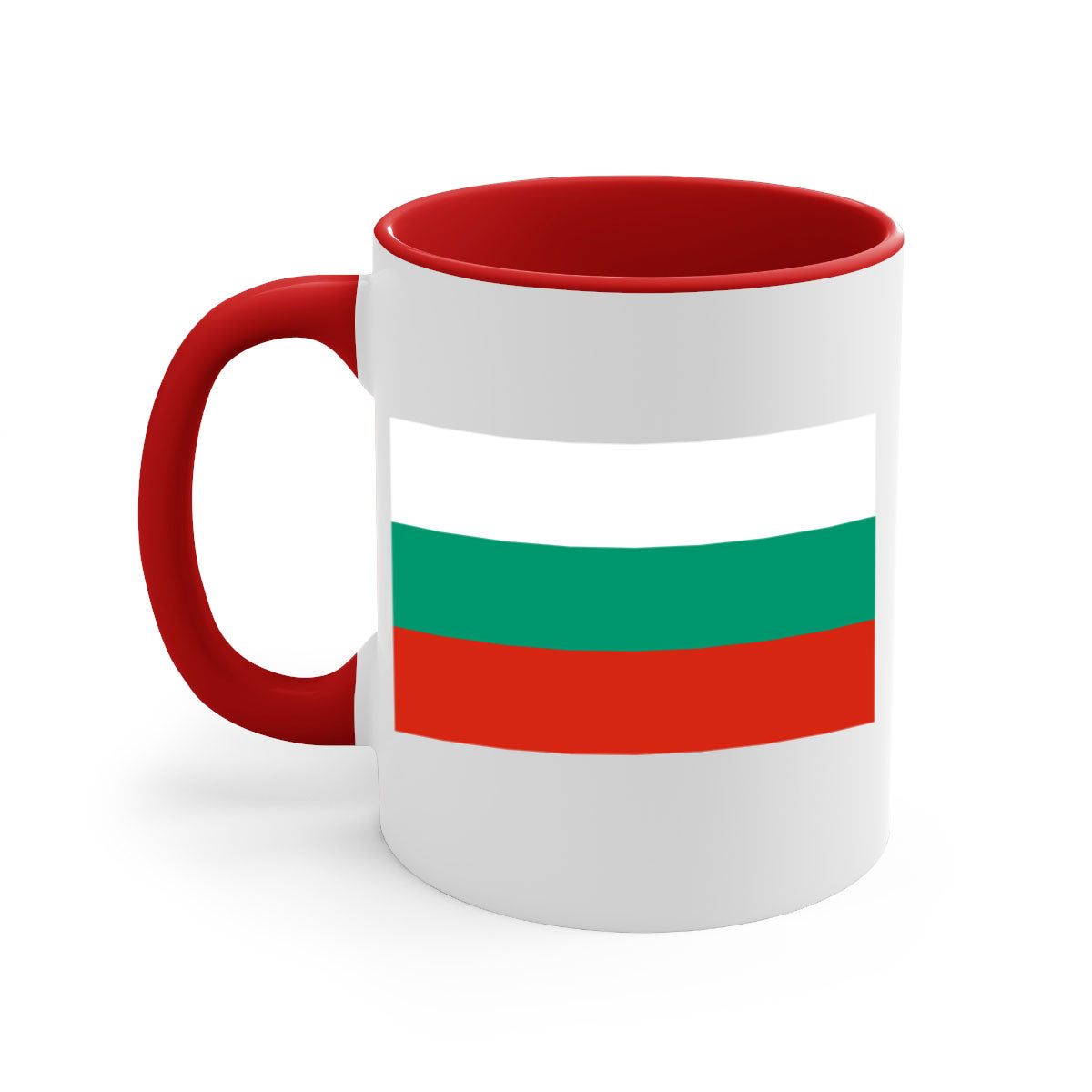 Bulgaria 172# Mug featuring a glossy finish with a colored handle and interior, available in multiple colors.