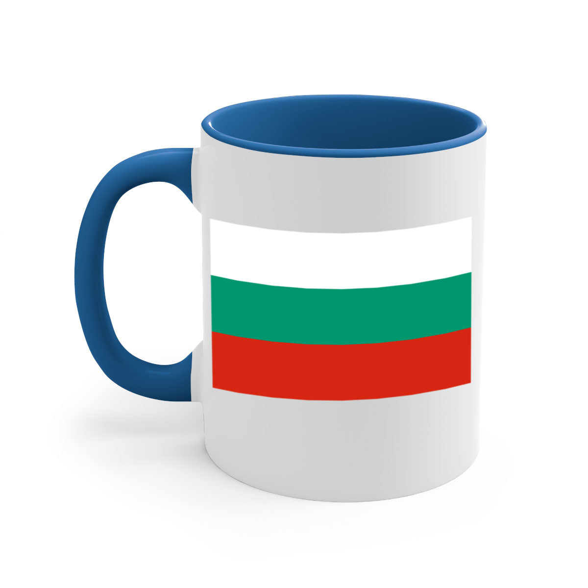 Bulgaria 172# Mug featuring a glossy finish with a colored handle and interior, available in multiple colors.