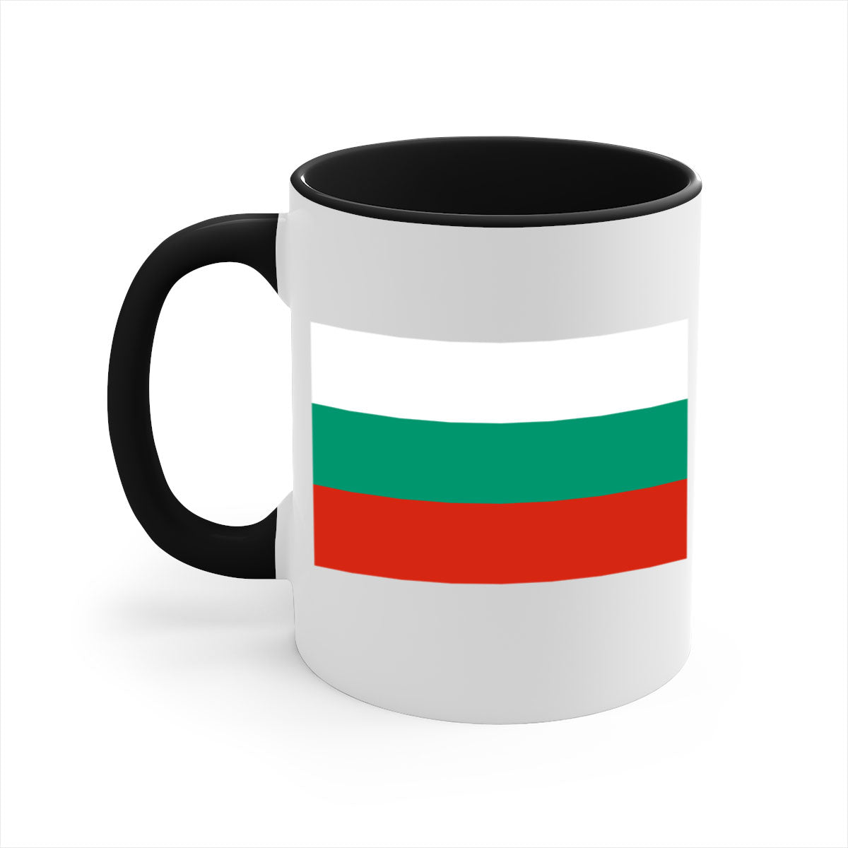 Bulgaria 172# Mug featuring a glossy finish with a colored handle and interior, available in multiple colors.