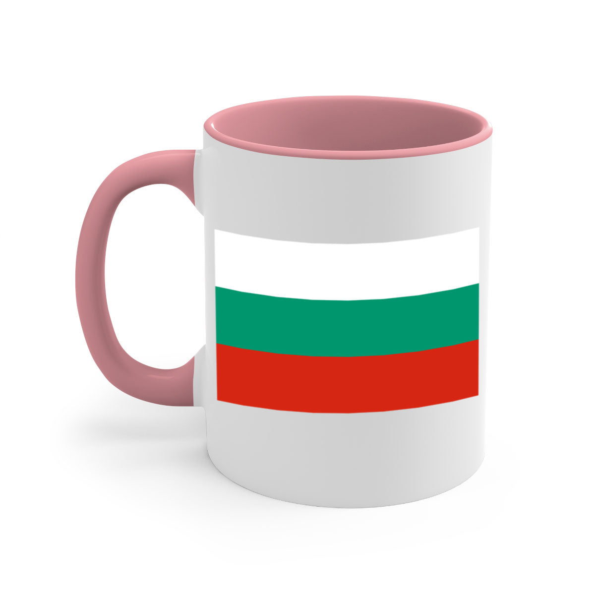 Bulgaria 172# Mug featuring a glossy finish with a colored handle and interior, available in multiple colors.