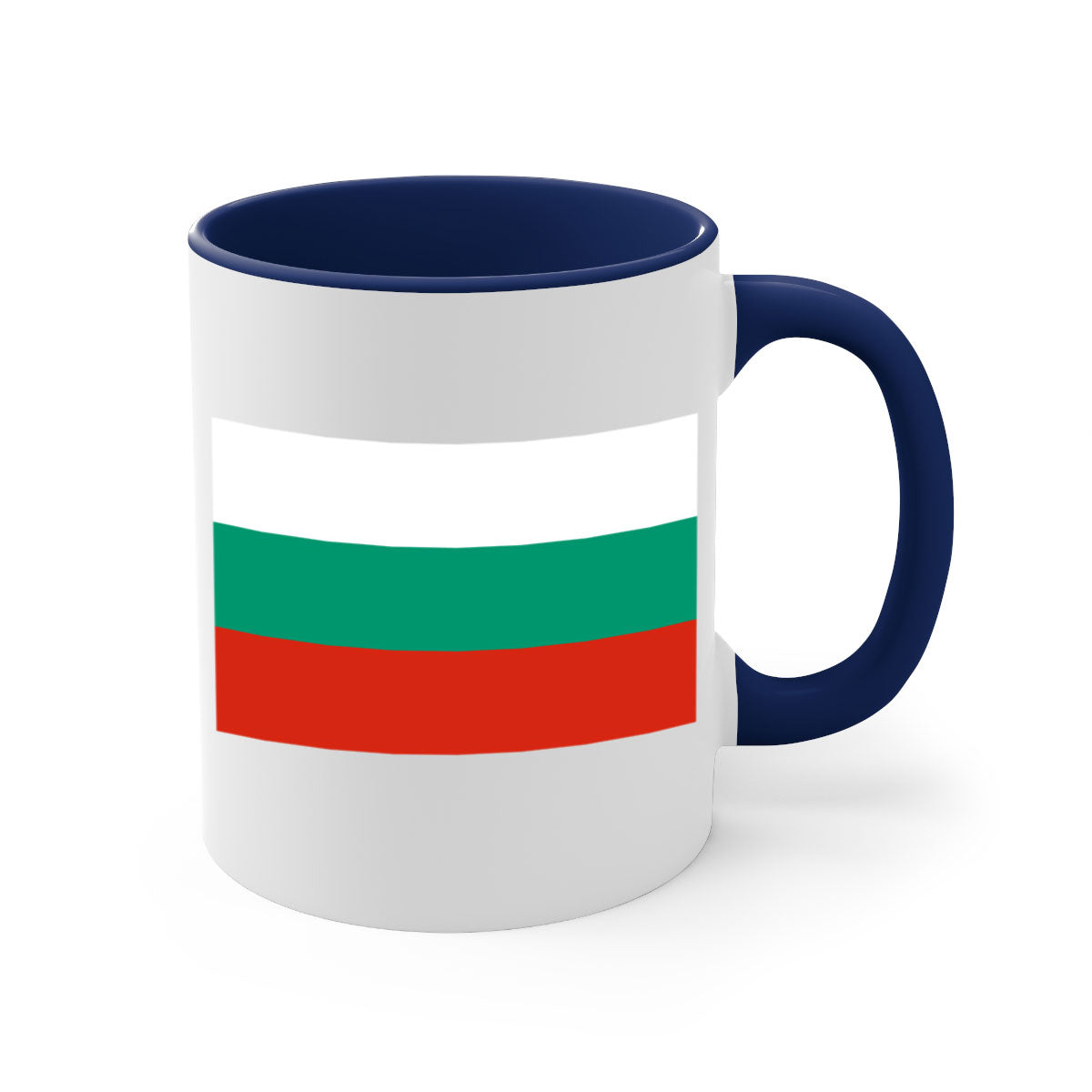 Bulgaria 172# Mug featuring a glossy finish with a colored handle and interior, available in multiple colors.