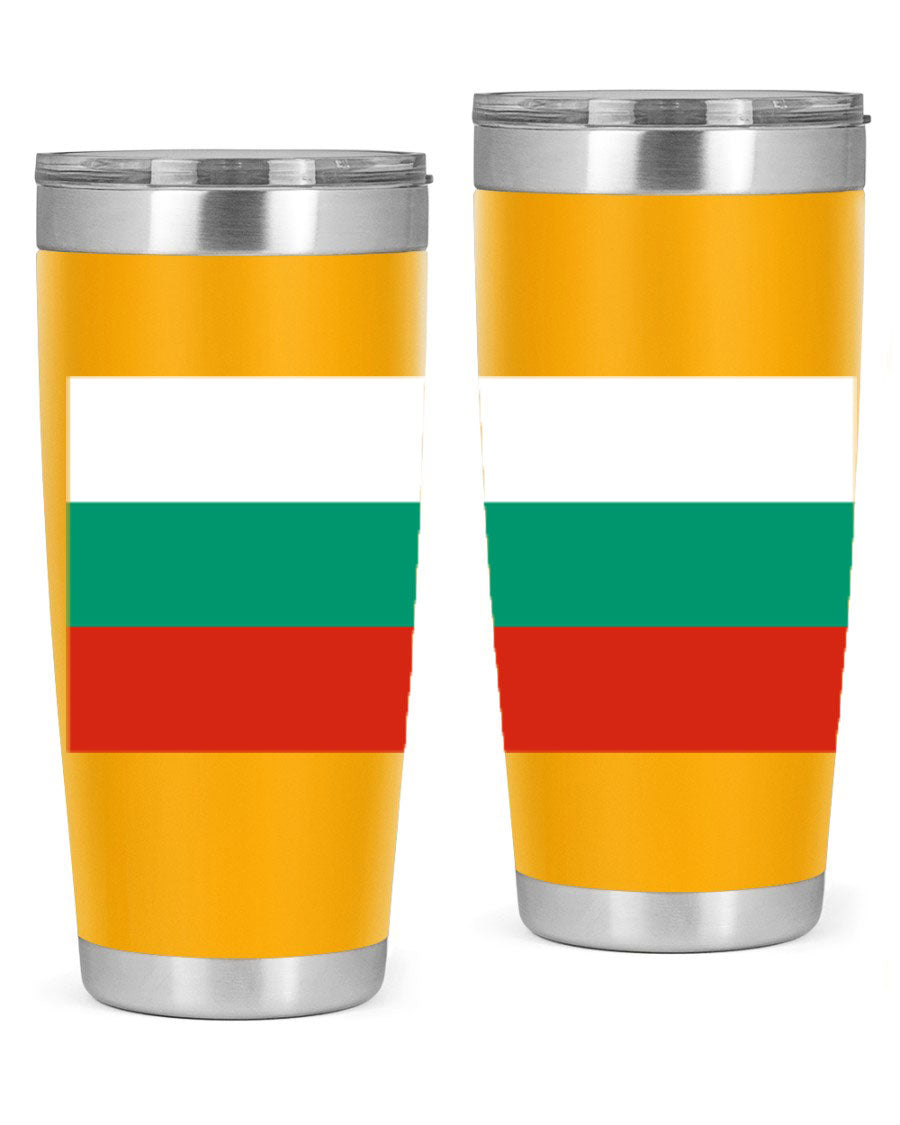 Bulgaria 172# Tumbler featuring a vibrant Bulgaria flag design, made of stainless steel with double wall vacuum insulation.