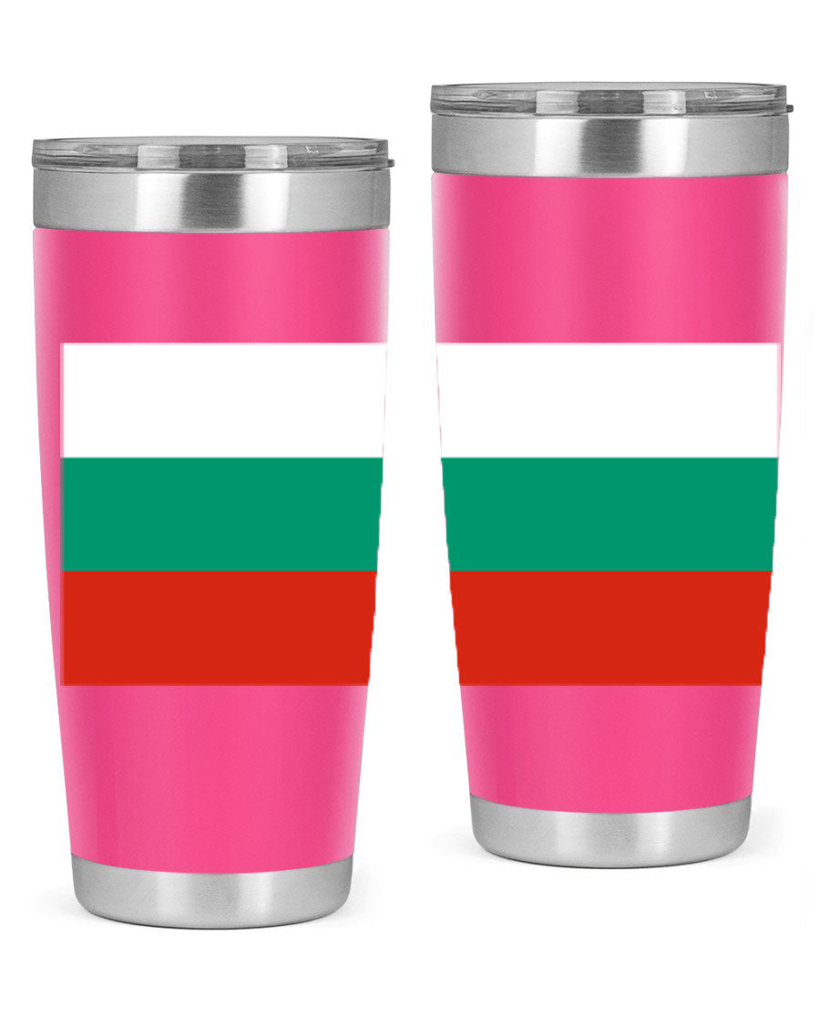 Bulgaria 172# Tumbler featuring a vibrant Bulgaria flag design, made of stainless steel with double wall vacuum insulation.