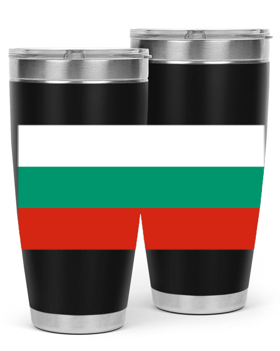 Bulgaria 172# Tumbler featuring a vibrant Bulgaria flag design, made of stainless steel with double wall vacuum insulation.