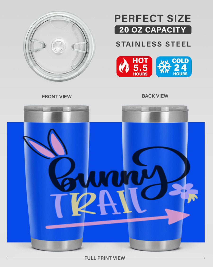 Bunny Trail 67# Easter Tumbler featuring a double wall vacuum design, perfect for hot and cold beverages.