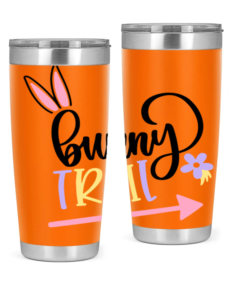 Bunny Trail 67# Easter Tumbler featuring a double wall vacuum design, perfect for hot and cold beverages.