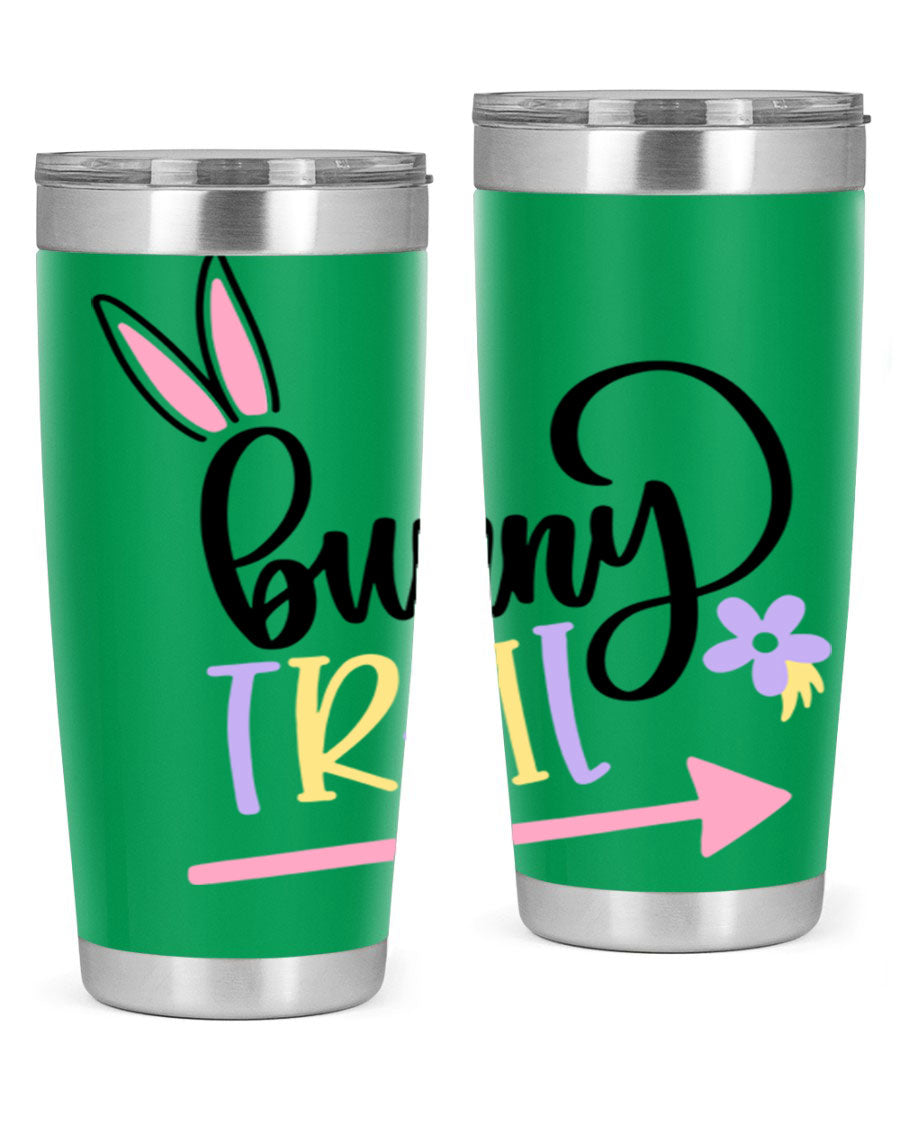 Bunny Trail 67# Easter Tumbler featuring a double wall vacuum design, perfect for hot and cold beverages.